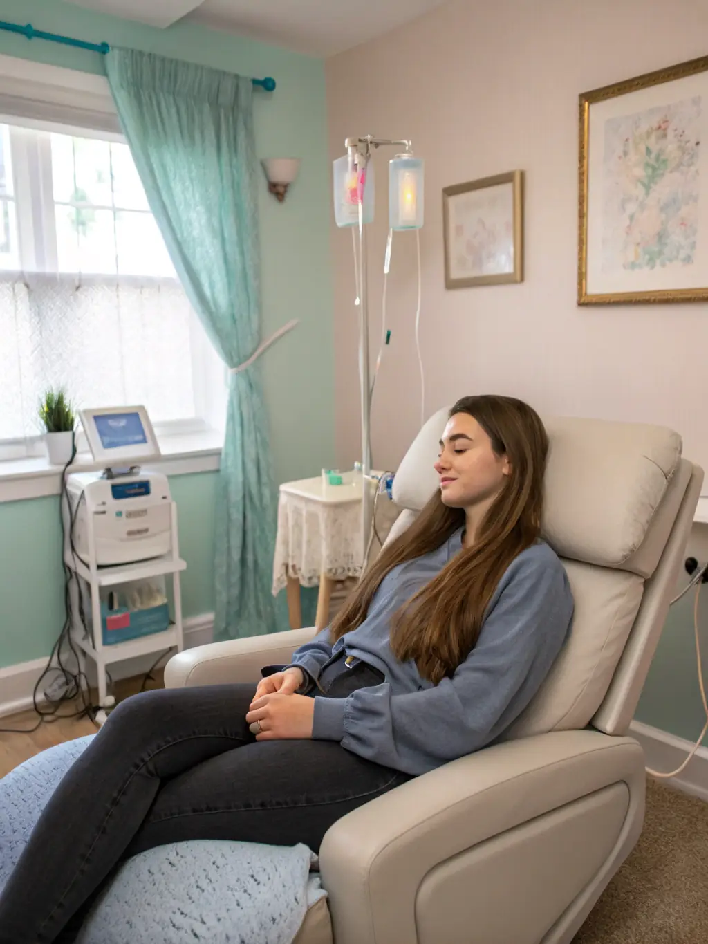 A patient smiling as a nurse administers medication using Medstep's eMAR system, emphasizing the improved patient experience and safety.